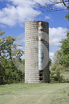 Old abandoned grain silo. photo
